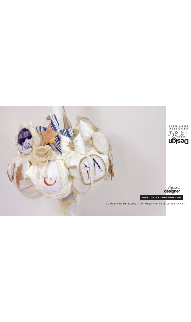 Lumanare de botez baieti personalizata, 65x4cm, Twinkle Twinkle little star  20